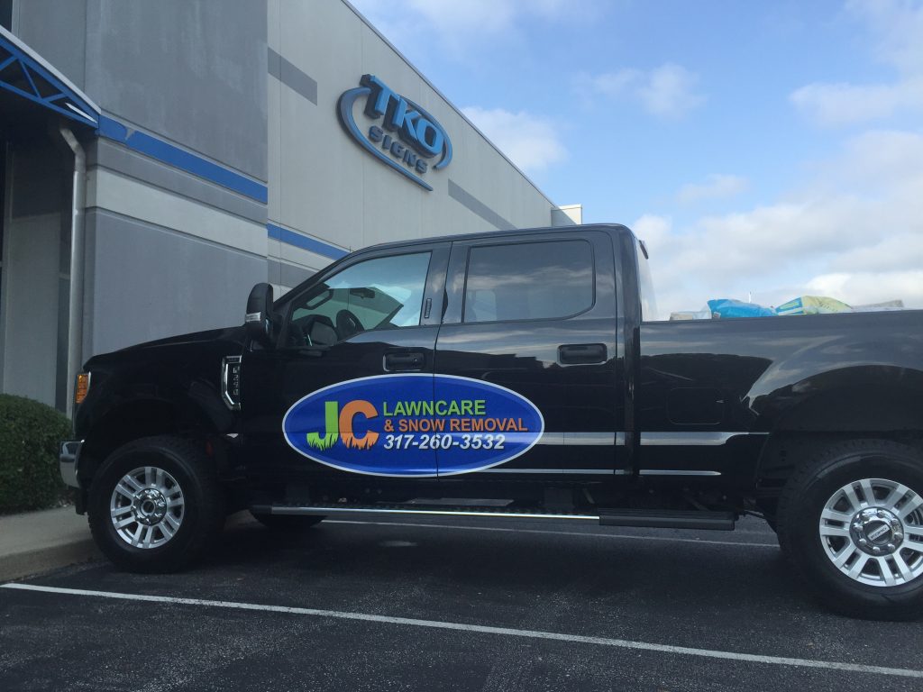 JC Lawncare Truck Graphics Work In The Snow! TKO Graphix