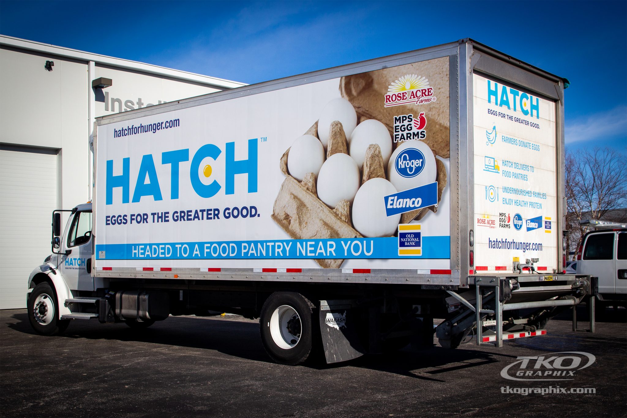 Box-Truck-Wrap-Hatch-for-Hunger-by-TKO-Graphix Hatch for Hunger box truck parked at TKO Graphix